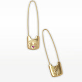 Gold Safety Pin Earrings