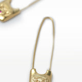 Gold Safety Pin Earrings